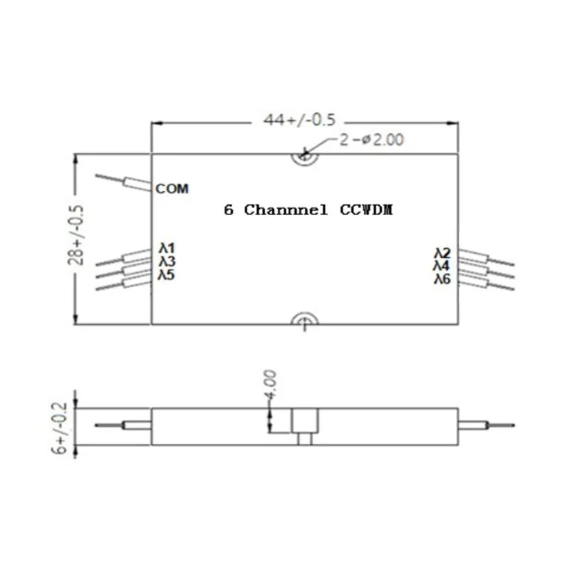 6 ช่องขนาดกะทัดรัด CWDM (CCWDM)